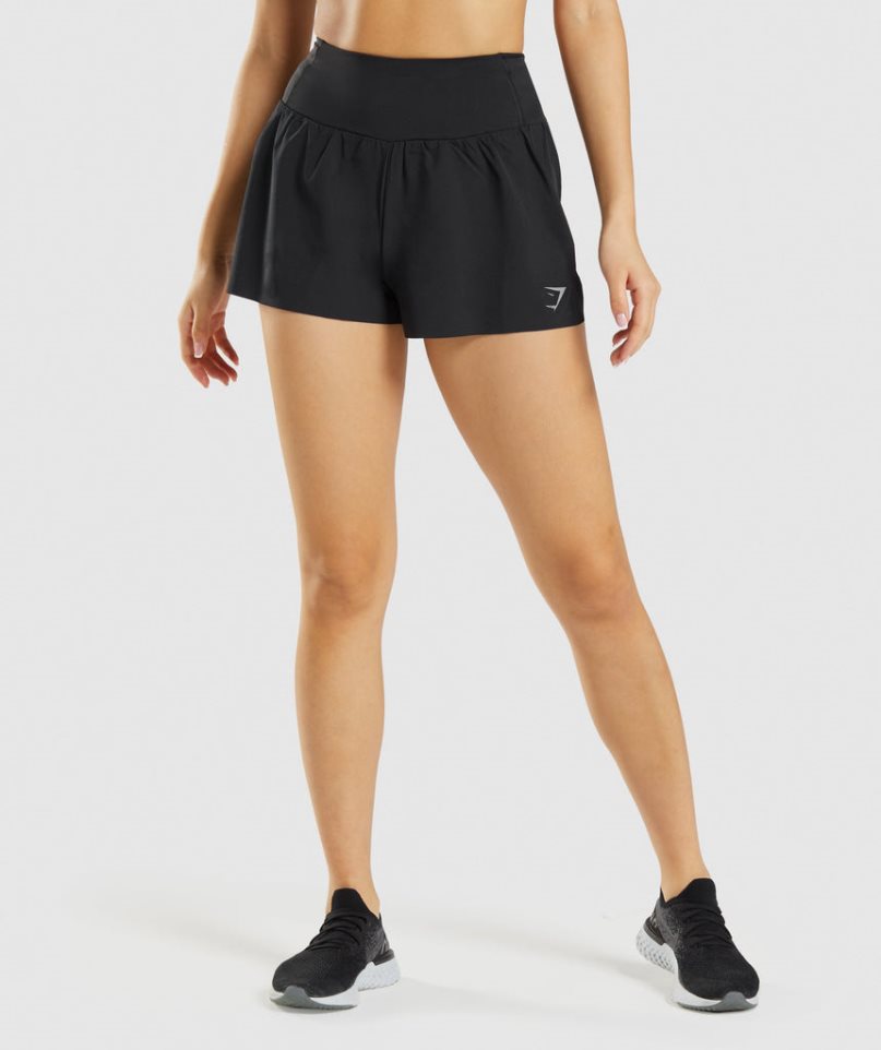 Women\'s Gymshark Speed Shorts Black | NZ 8TGNBQ